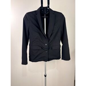 ICO Black Two Button Tailored Blazer Jacket Style 9025 Womens Size 4